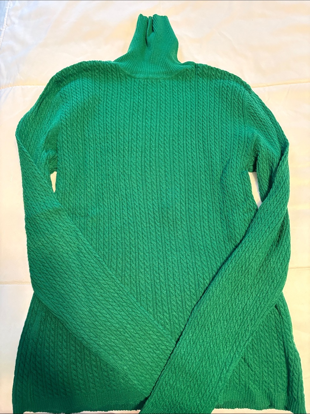 Charter Club Emerald Green Cable-Knit Turtleneck Sweater